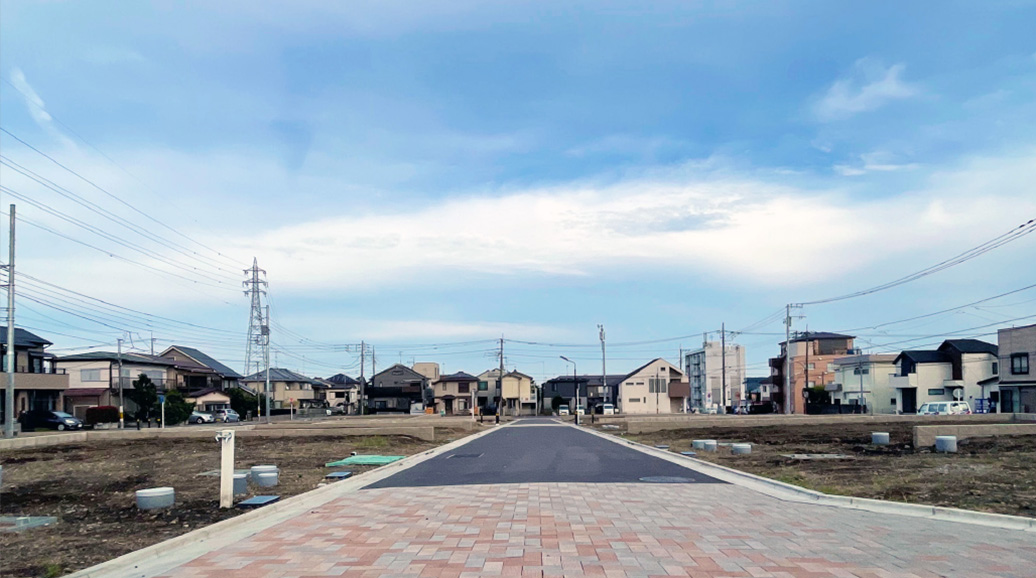 無電柱の街区内道路